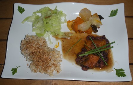 arroz, azuki, verduras