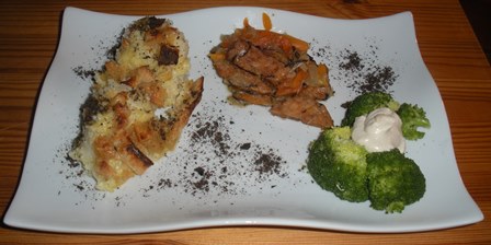 mijo, tempeh, verduras